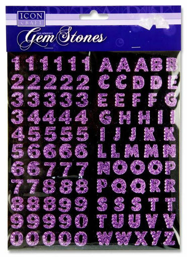 Picture of GEM STONES LETTERS & NUMBERS PURPLE
